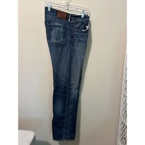 Polo Ralph Lauren Jeans Mens 34X32 Classic Blue Denim Red Letter Logo Retro